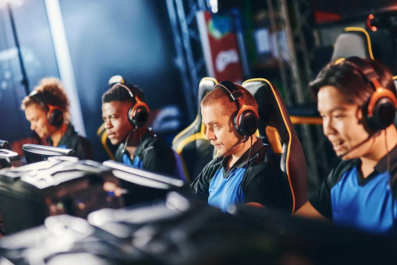 team of four professional cybersport