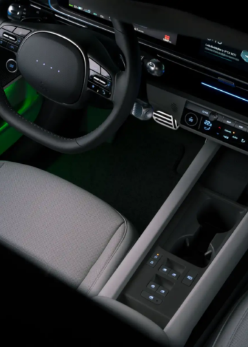 Explore the modern and sleek interior of a futuristic vehicle with advanced dashboard features