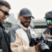 assessing camera footage with colleagues