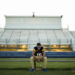 male athlete sitting alone on the bench