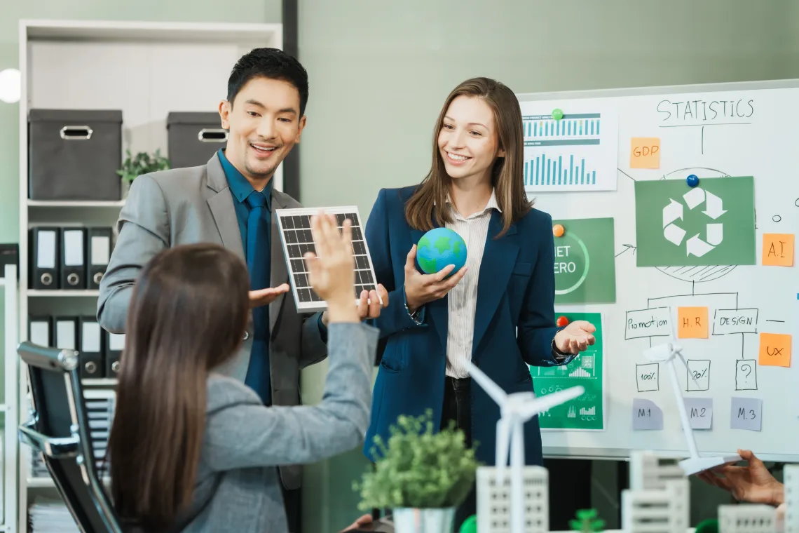 diverse team middle aged asian businessman