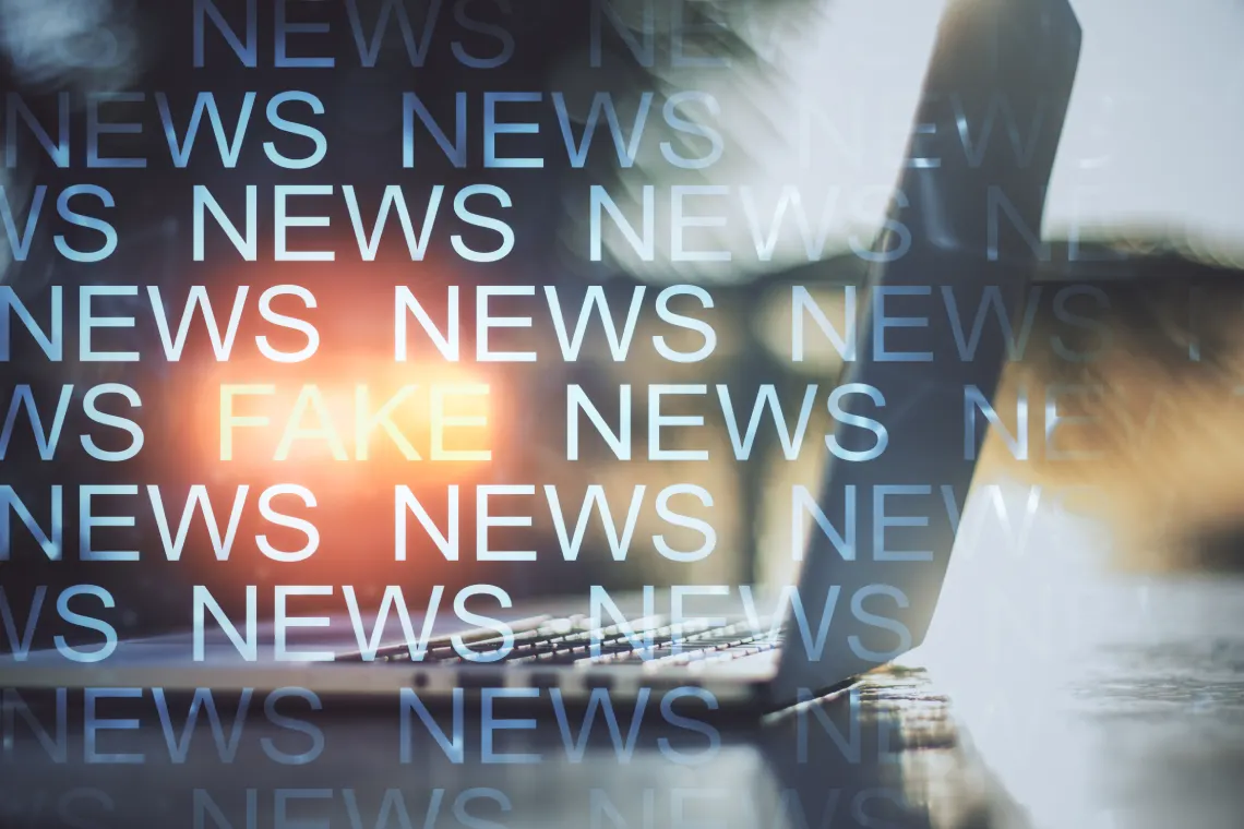 laptop with creative news