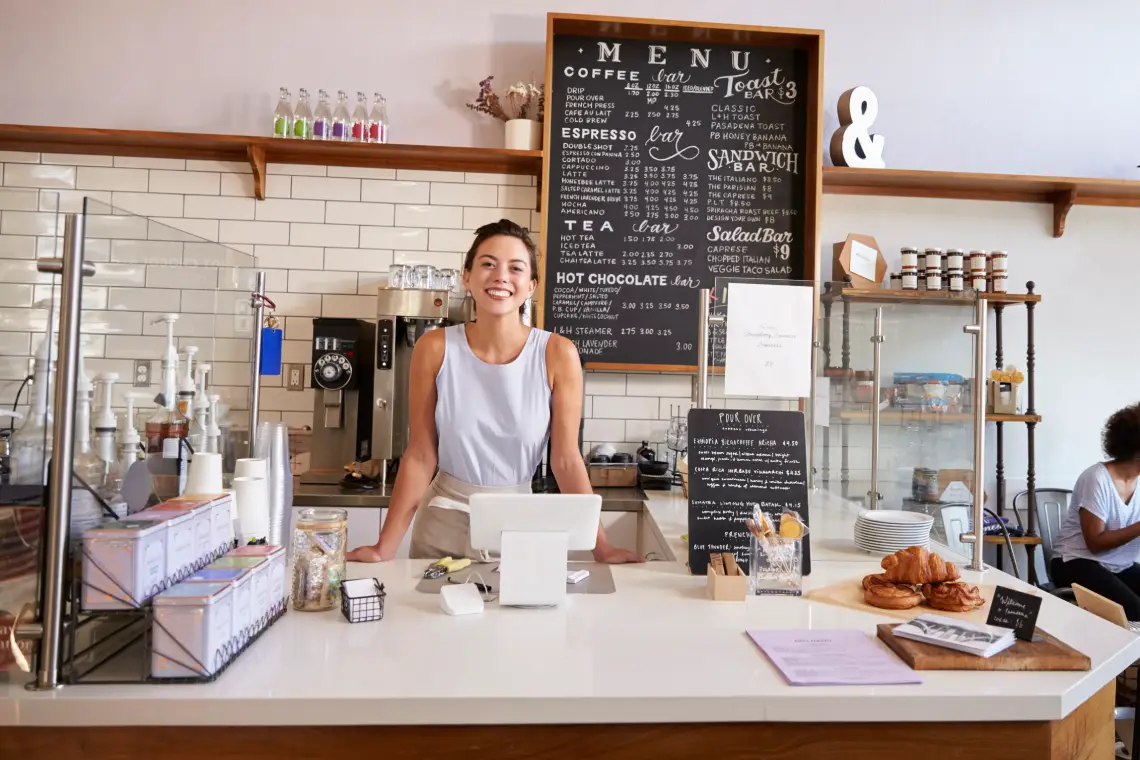 woman behind the counter